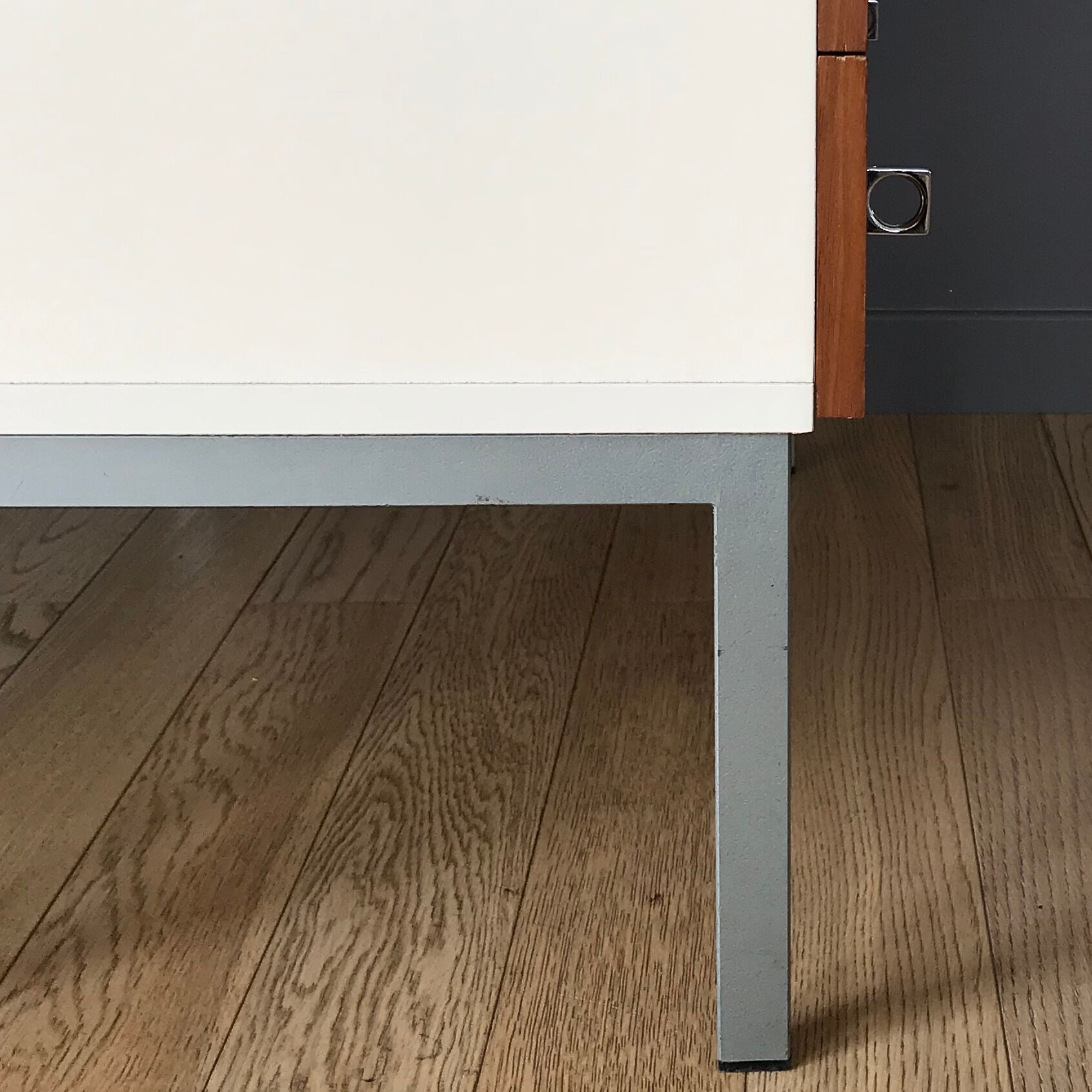Brasilia-werk dresser white and teak 3 drawers years 60