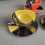 Lot de 4 tasses à café Vallauris- Signées Luc Vallauris