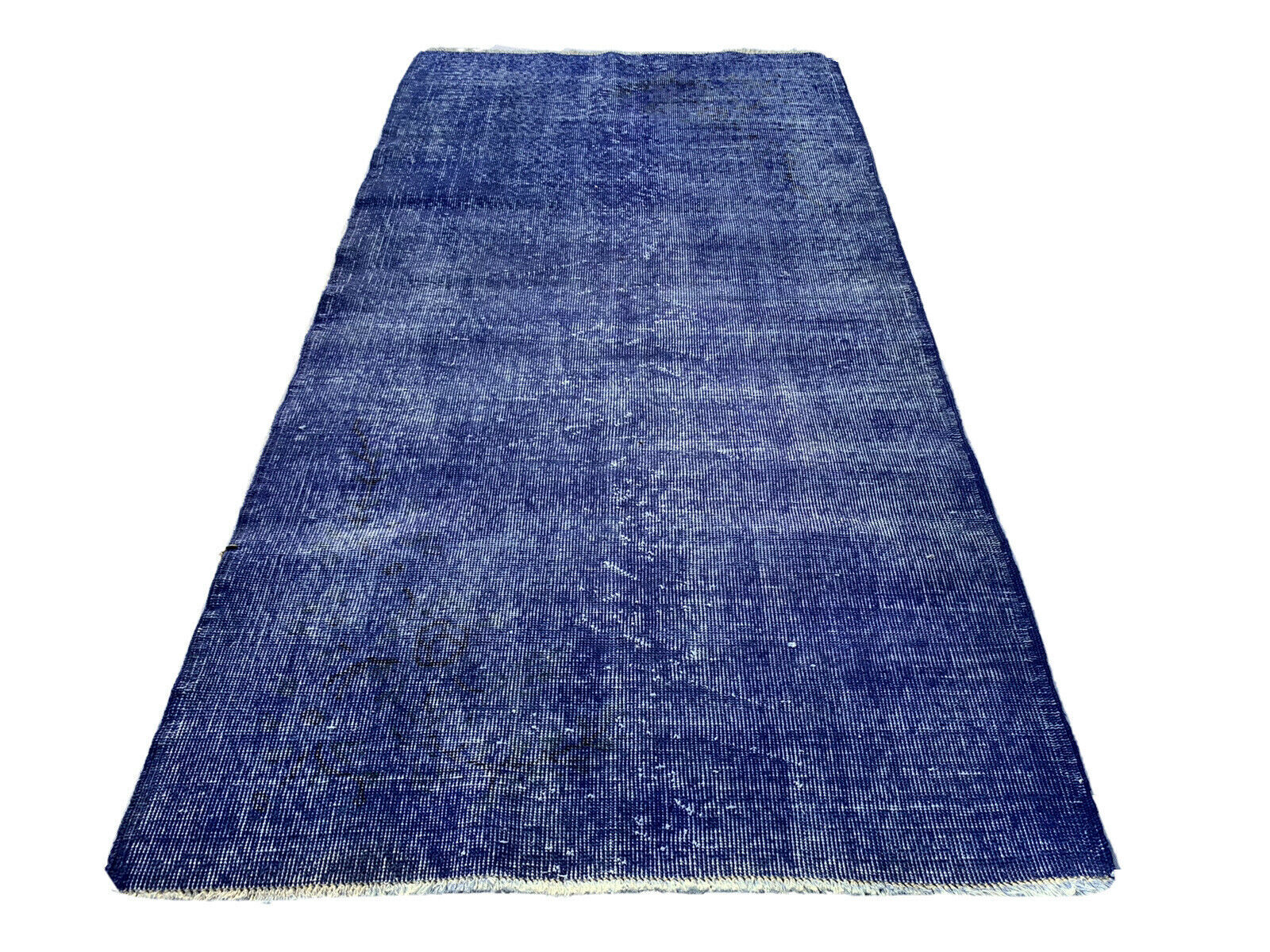 Distressed overdyed turkish rug 195 x107 cm vintage wool medium rug