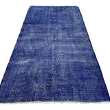 Distressed overdyed turkish rug 195 x107 cm vintage wool medium rug