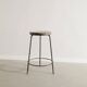 Tabouret de bar haut en bois et fer, style français du milieu du siècle, par Pierre Jeanneret, années 1950