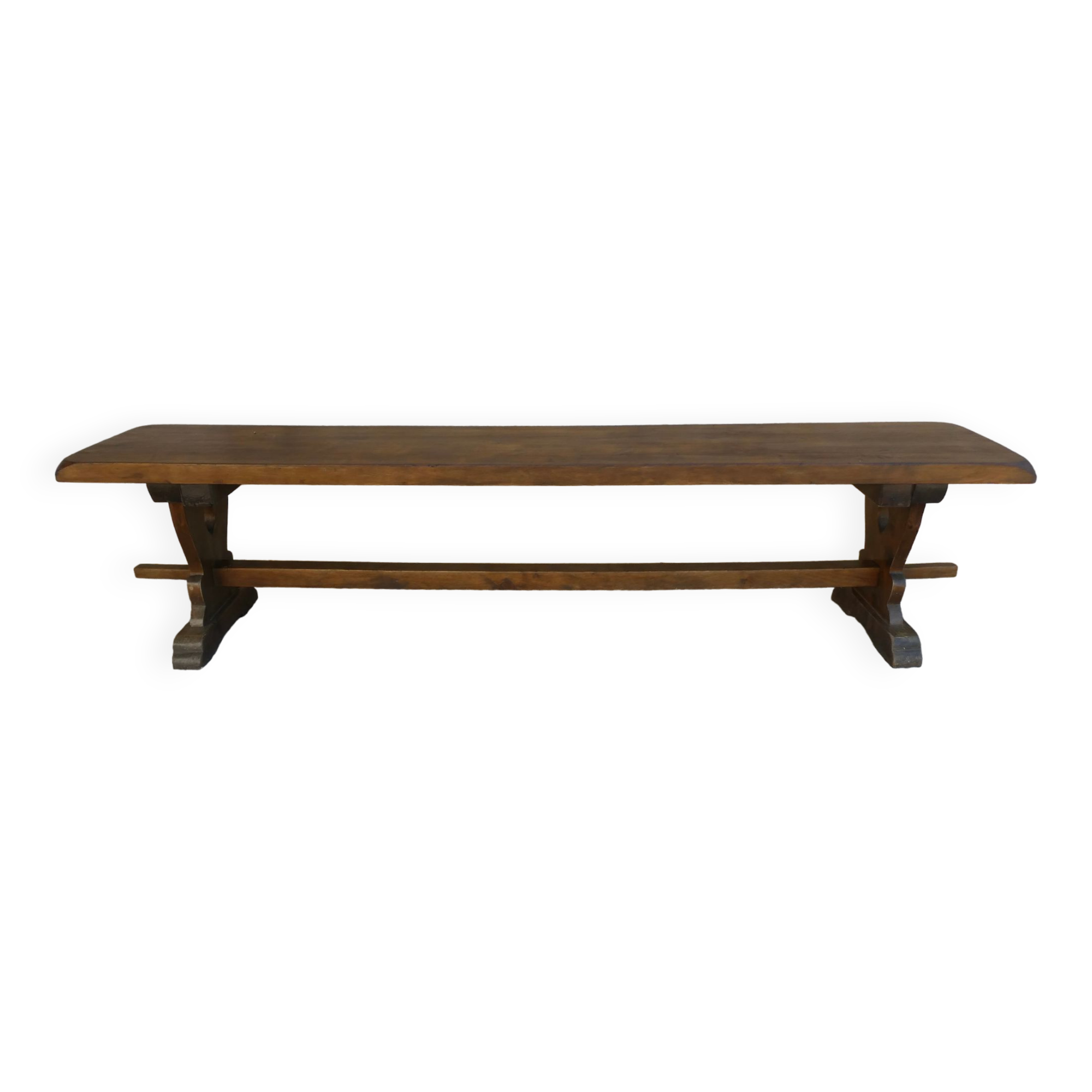 Old monastery bench in solid wood, length 180 cm