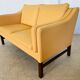 VINTAGE DANISH RETRO SKIPPER 2 PERSON SOFA IN BUTTERMILK LEATHER