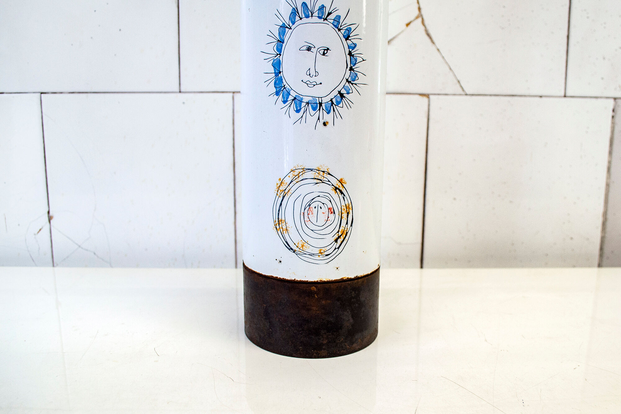 Brass ashtray decorated Italy 50s