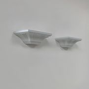 Pair of vintage wall lights, moulded pressed white matte ABS, France, 1980.