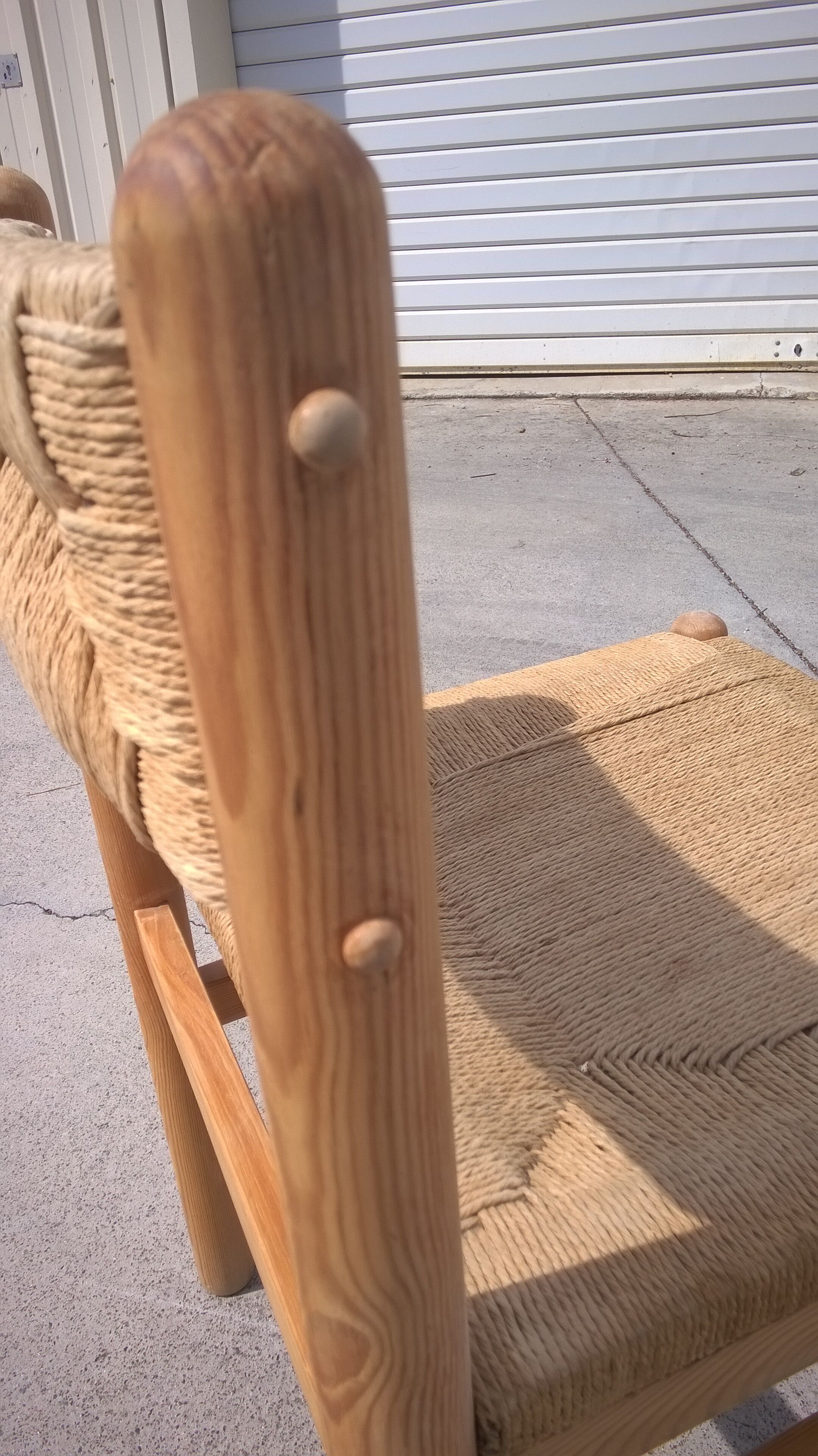 Set of 6 rope and pine chairs