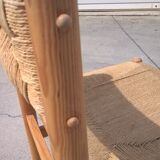 Set of 6 rope and pine chairs