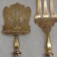 Paire de couverts a entremets argent et dore