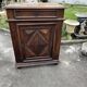 Antique walnut confiturier in Louis XIII style with diamond point panel.