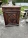 Antique walnut confiturier in Louis XIII style with diamond point panel.