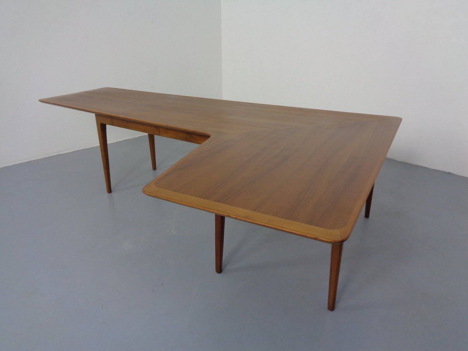 Large Danish Boomerang Teak Coffee Table, 1960s