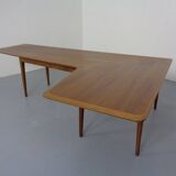 Large Danish Boomerang Teak Coffee Table, 1960s