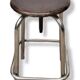 Tabouret réglable en bois et acier