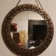 Beautiful brutalist round iron mirror in the RYCKAERT style ATELIER MAROLLES JEAN TOU