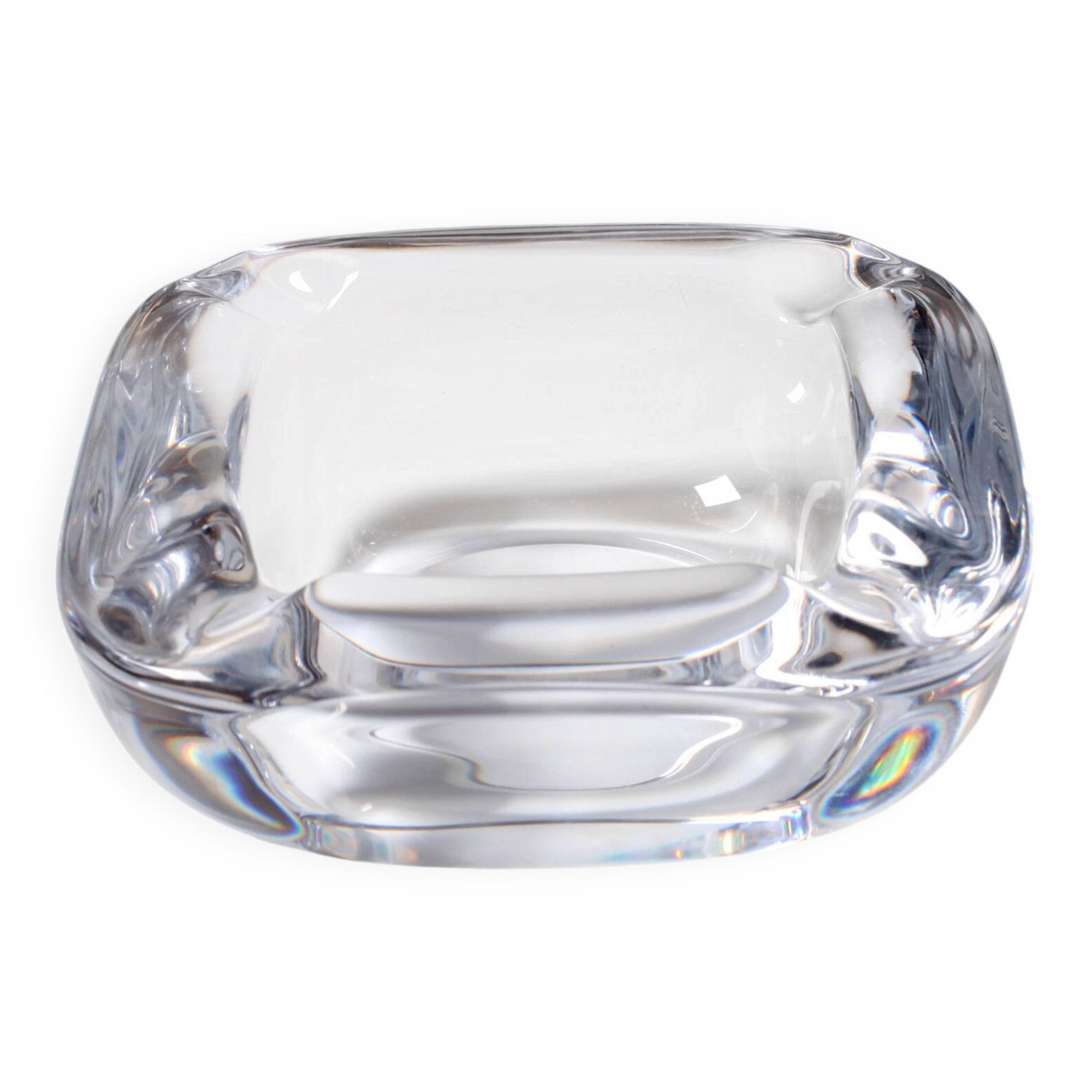 Vintage Heavy Crystal Ashtray / Vannes Le Chatel Crystal / France / 1980s