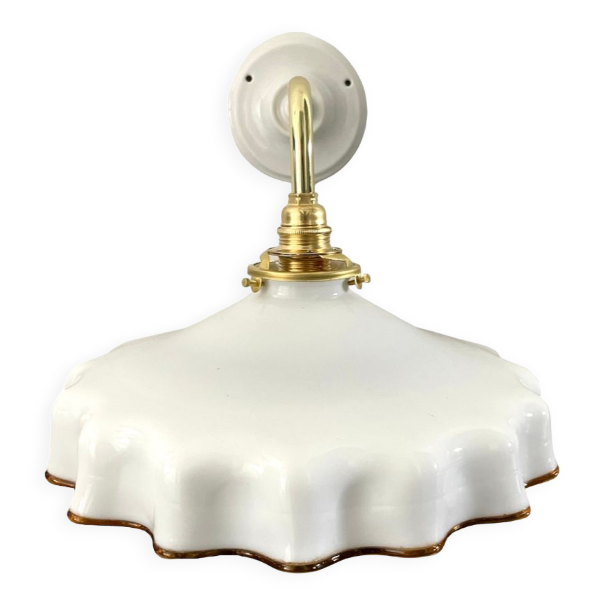 Applique vintage en opaline blanche