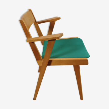 Green skai vintage bridge chair