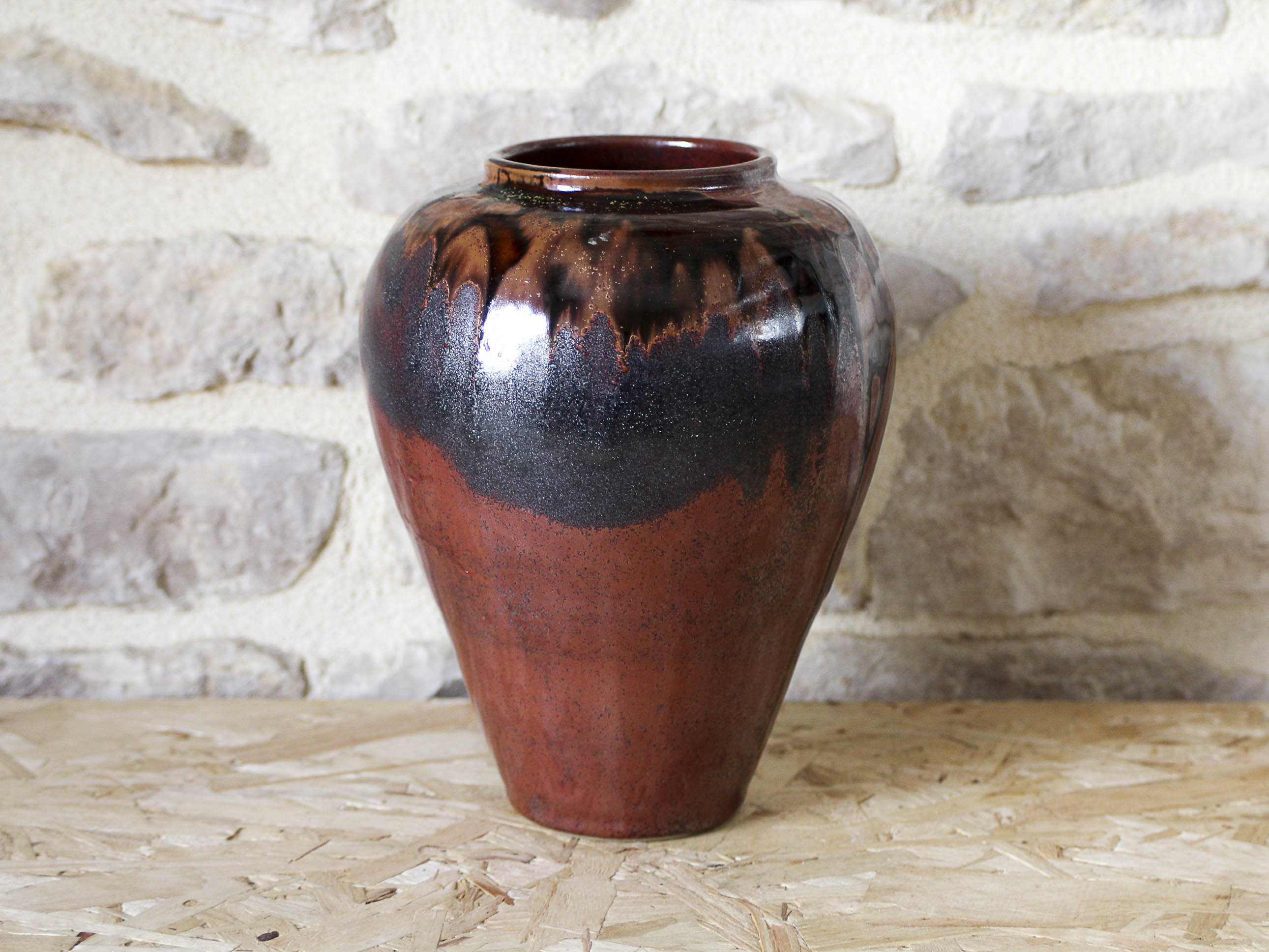 Vase in glazed stoneware by Jean Cacheleux