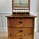 Victorian tiger bamboo, cane & chinoiserie dressing table with drawers, England 1880s, aesthetic movement