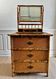 Victorian tiger bamboo, cane & chinoiserie dressing table with drawers, England 1880s, aesthetic movement
