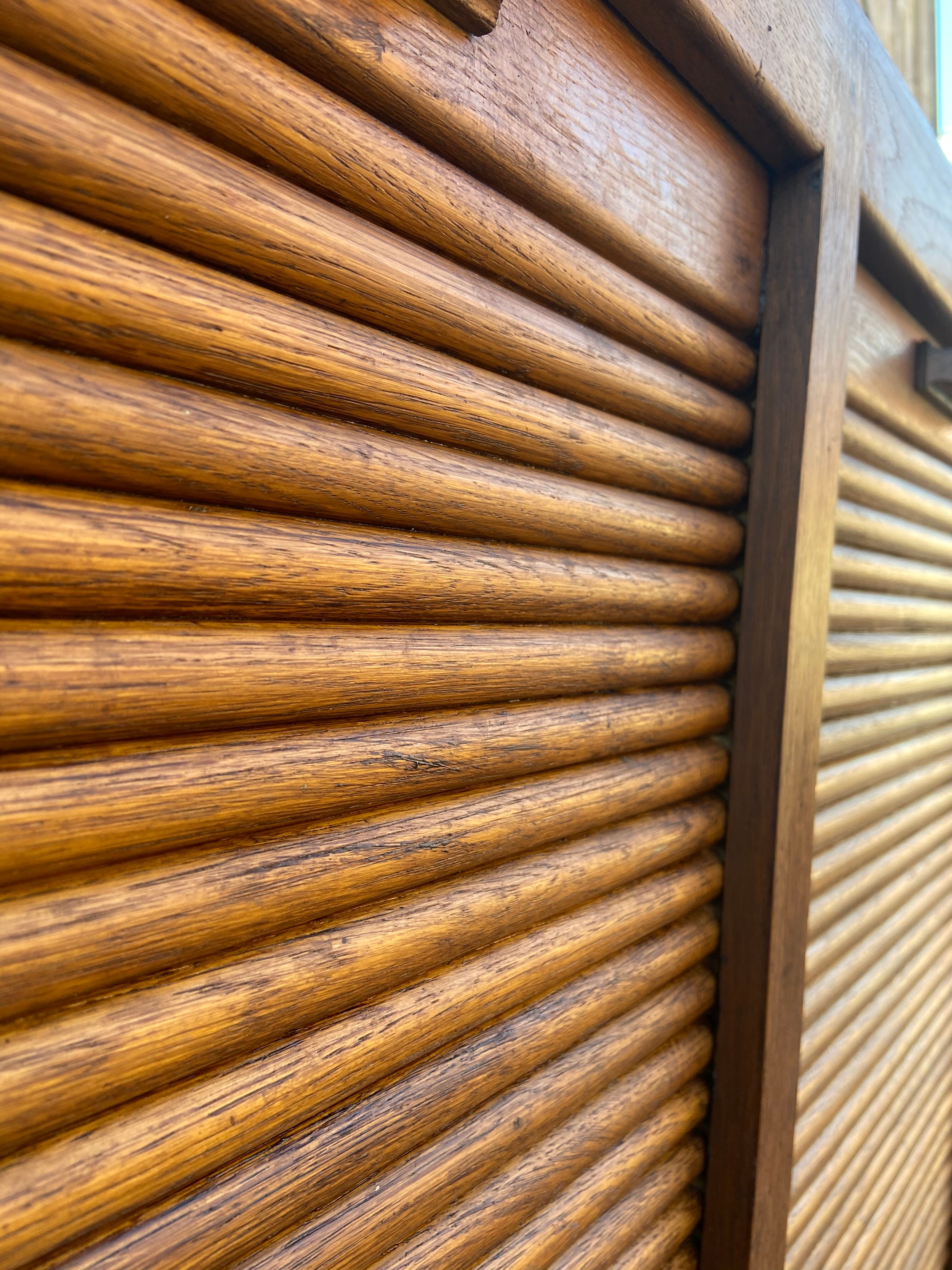 Furniture slided curtain slider in oak 1950