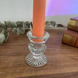 Pressed molded glass candle holder