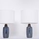 Pair of Blue Midcentury Table Lamps Model 1034 by Einar Johansen for Soholm