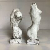 Pair of half-length statue bookends