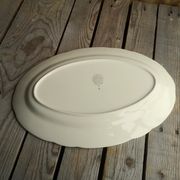 Oval Ceramics Plate Villeroy Boch Green Edge Mint and Gold