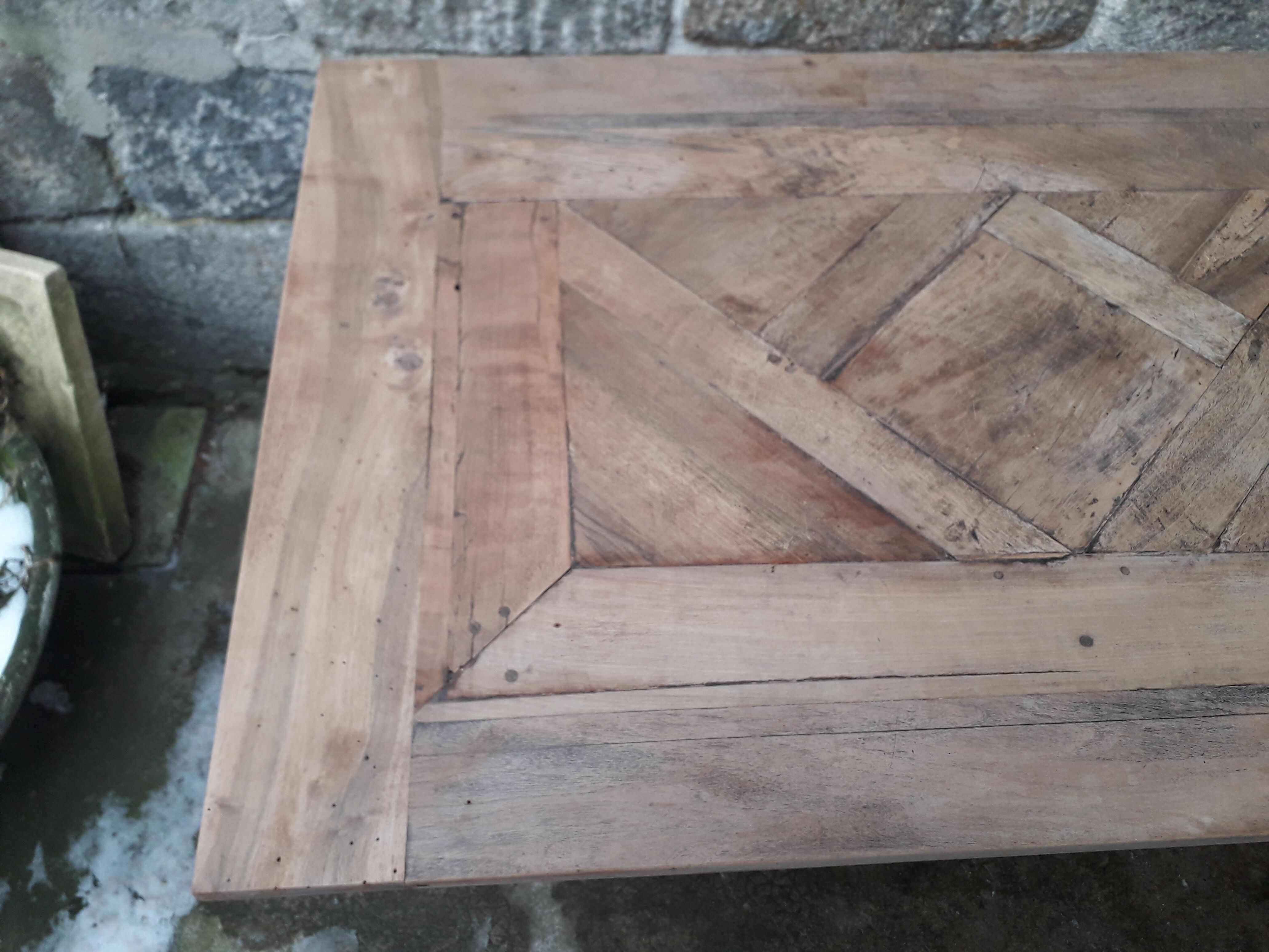 Table à manger bois et fer forgé