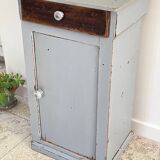 Antique Bedside Table in Weathered Grey Wood