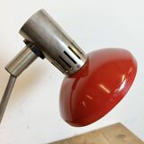 Vintage red east german table lamp from aka leuchten, 1970s