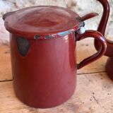 Cafetière et pot à lait émaillés vintage