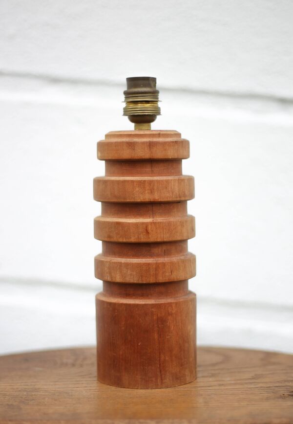 lampe bois, pied de lampe bois vintage, lampe à poser, lampe de salon, lampe de chevet