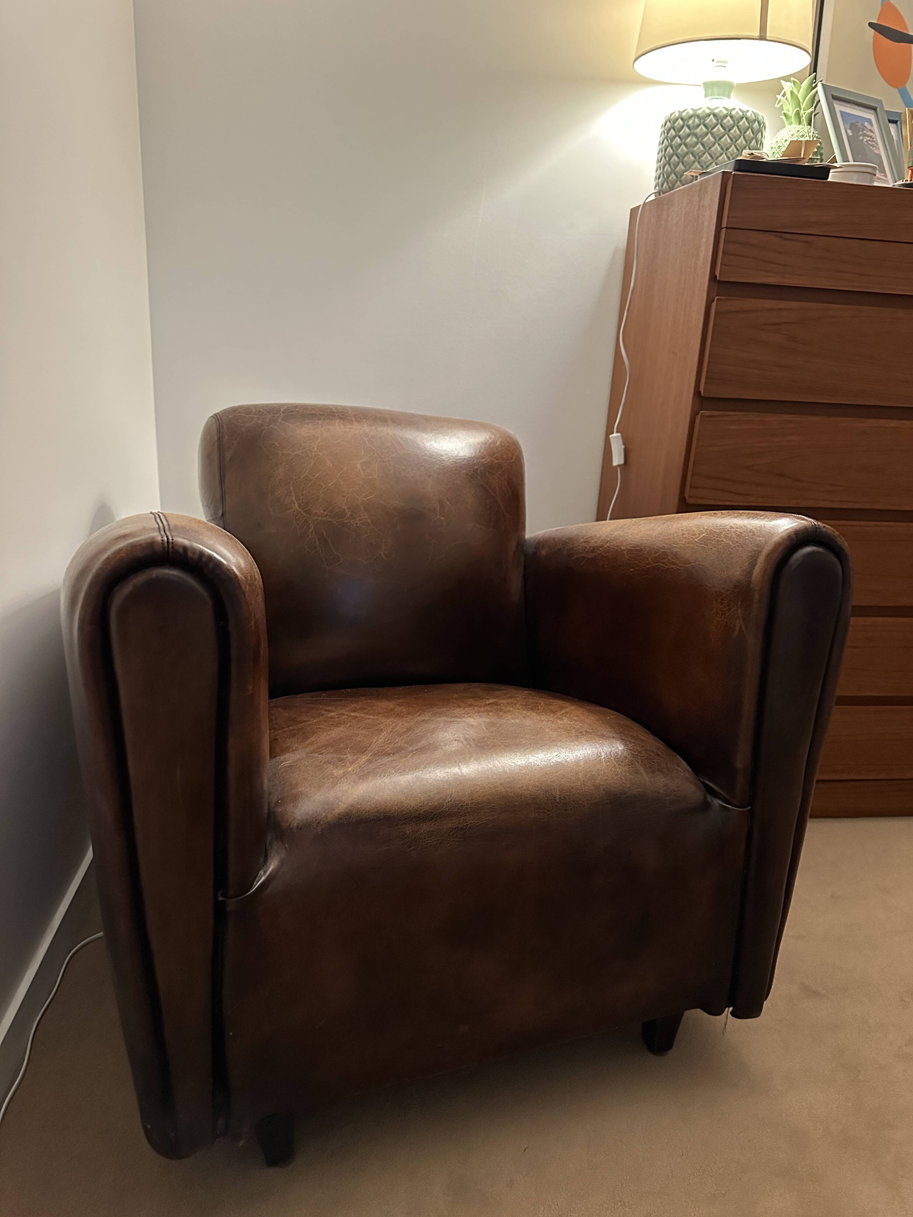 Fauteuil club en cuir