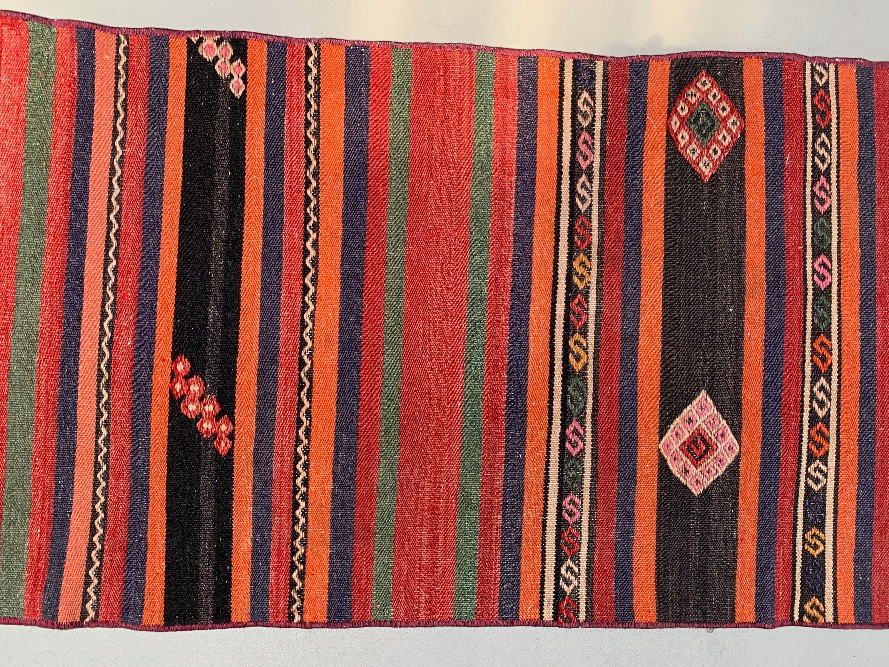 Old Turkish narrow Kilim Runner 312x57 cm shabby chic, vintage kelim