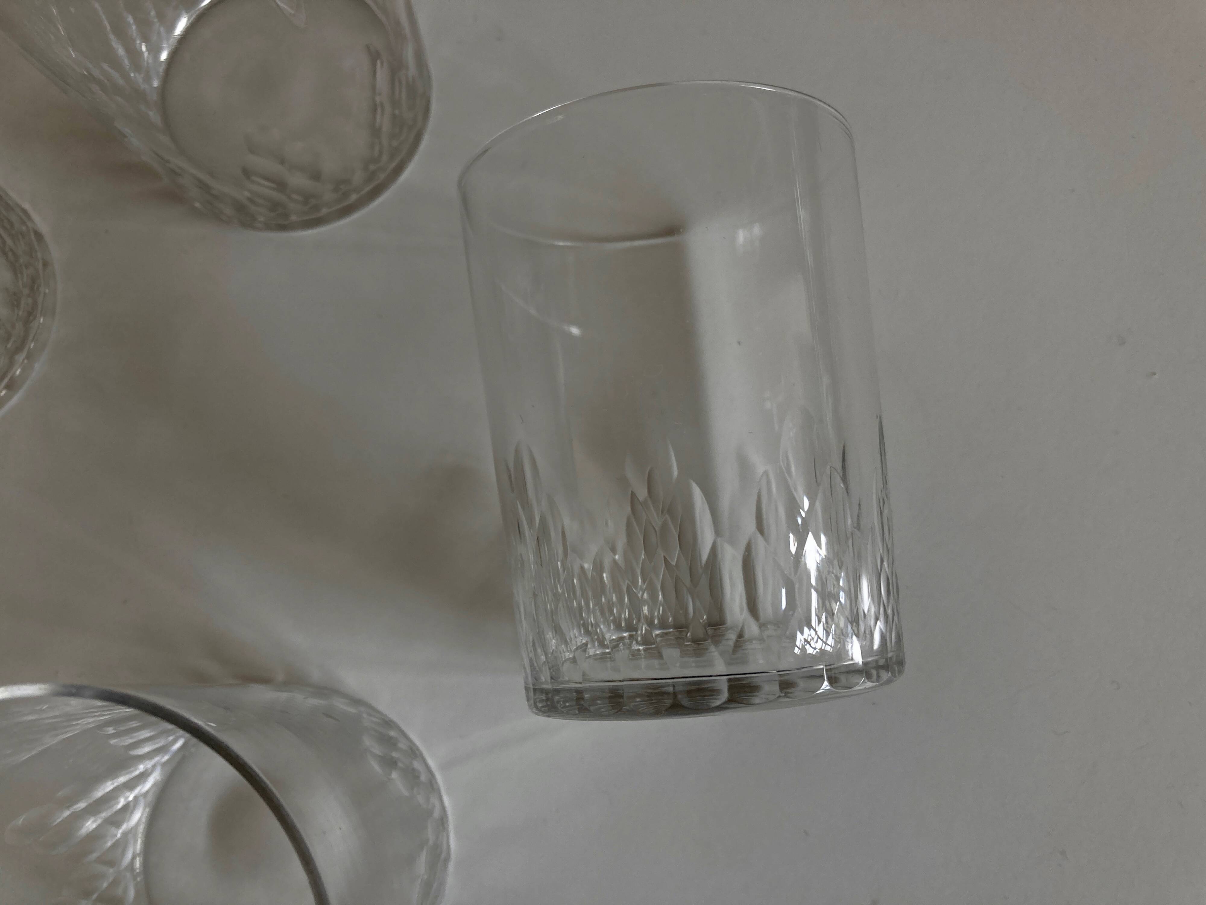 Set of 5 Baccarat modernist Ecailles water goblets