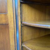 19th-century quarter-round oak solid wood corner library