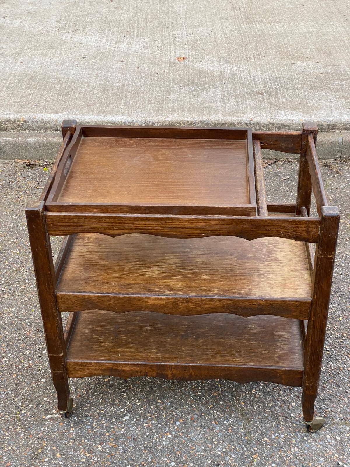 Dessert trolley with wheels and removable tray 66cm