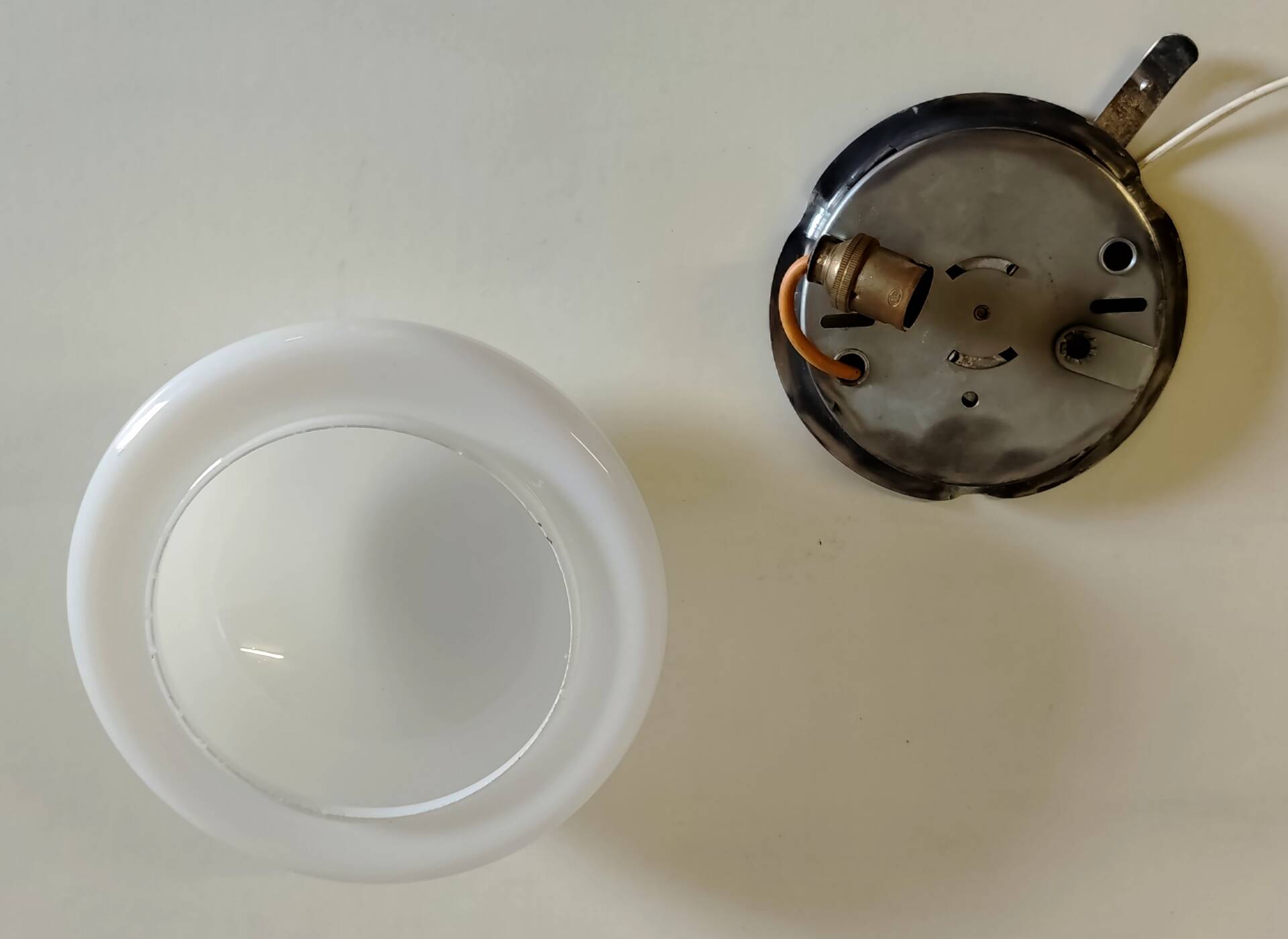 Ceiling light or globe wall lamp opaline diameter 20cm - mid 20th century