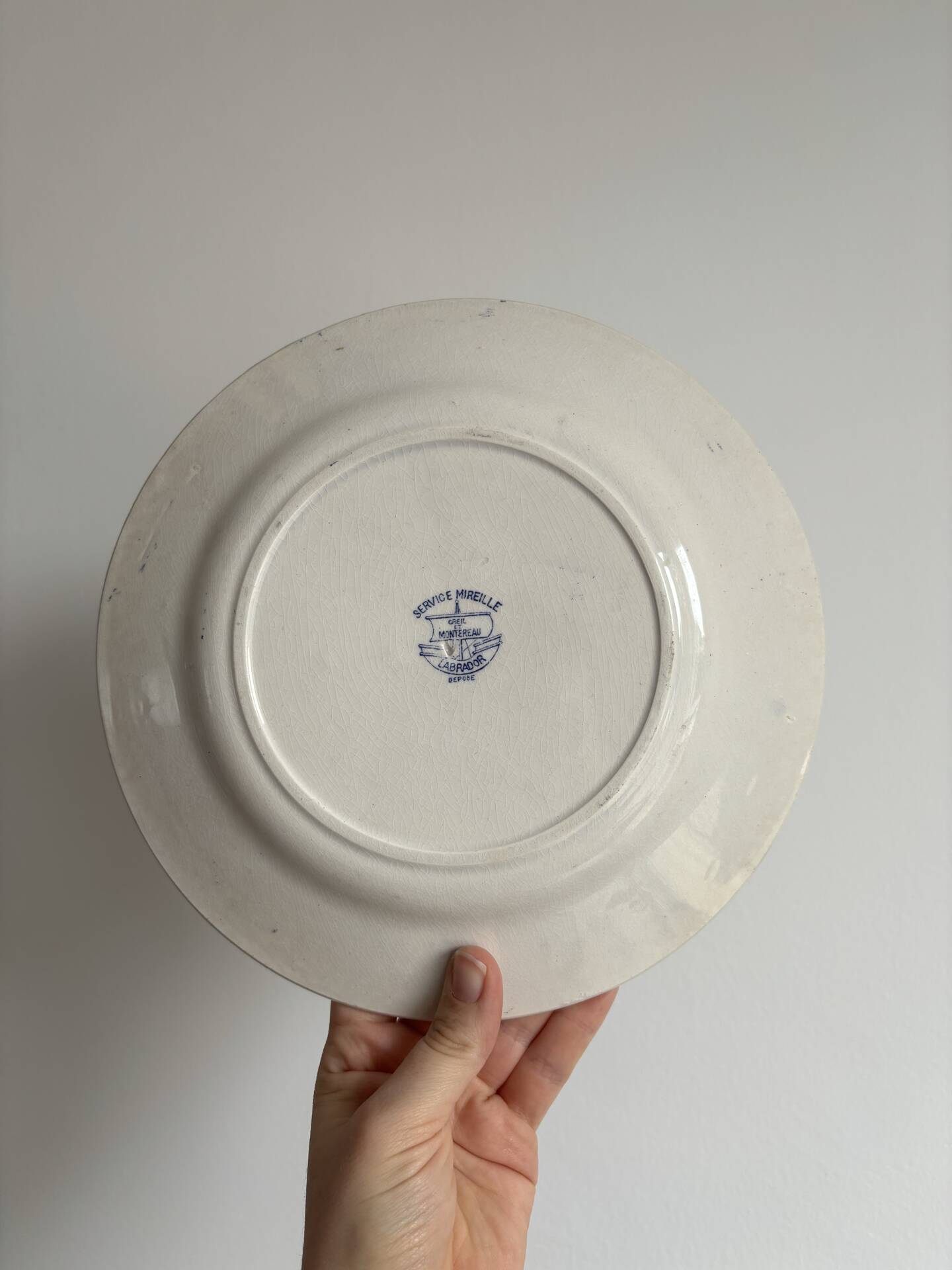 Service of 4 flat plates earthenware Creil and Montereau labrador – Mo