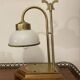Empire style bedside lamp, wood and brass