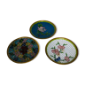 Set of three partitioned enamel cups