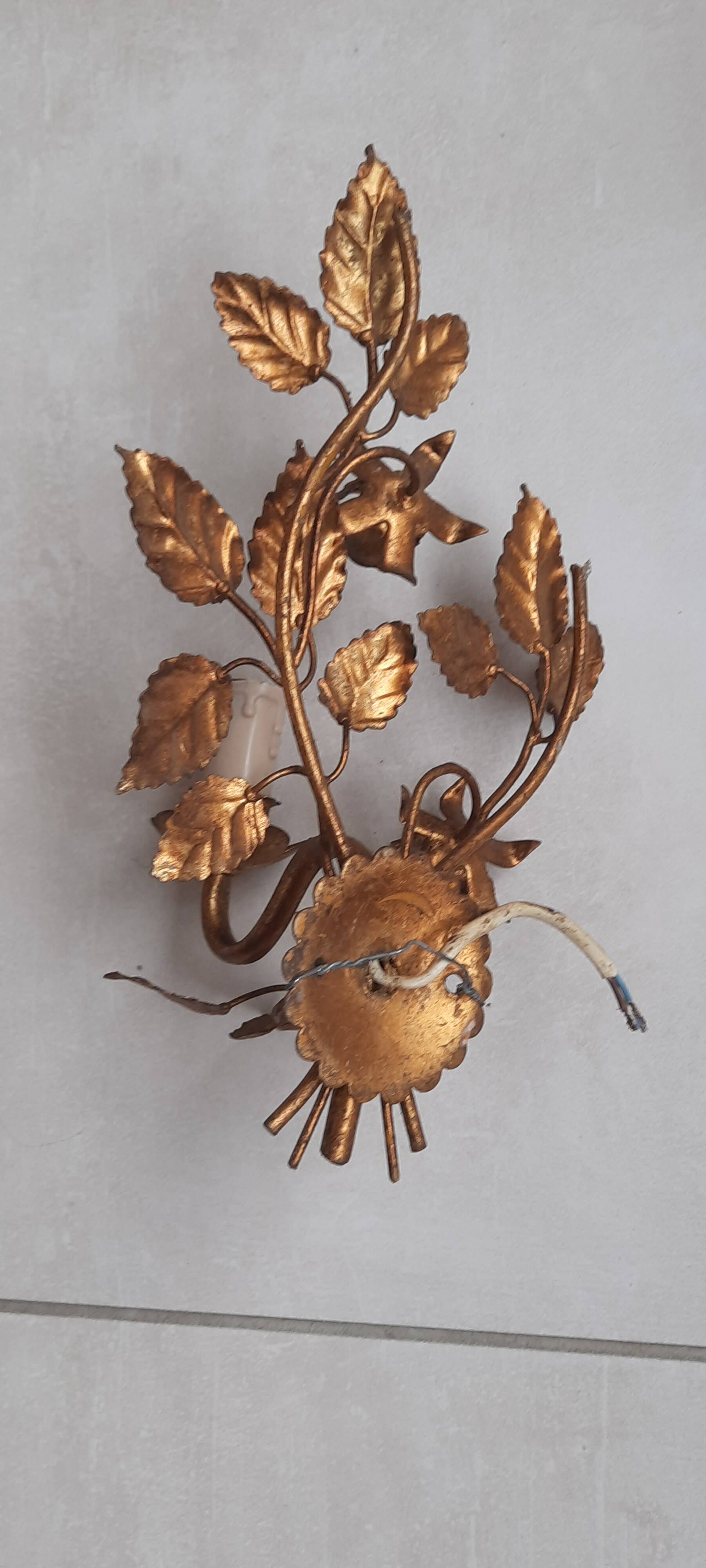 Gold metal wall light