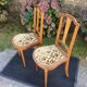 Snowshoe chairs (duo) upholstered louis XVI style of period 1920 in walnut.