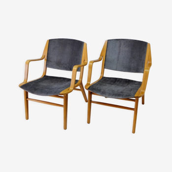 Pair of armchairs Ax Chair 1960, Peter Hvidt and Orla Molgaard