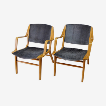 Paire de fauteuils ax chair 1960, Peter Hvidt & Orla Molgaard