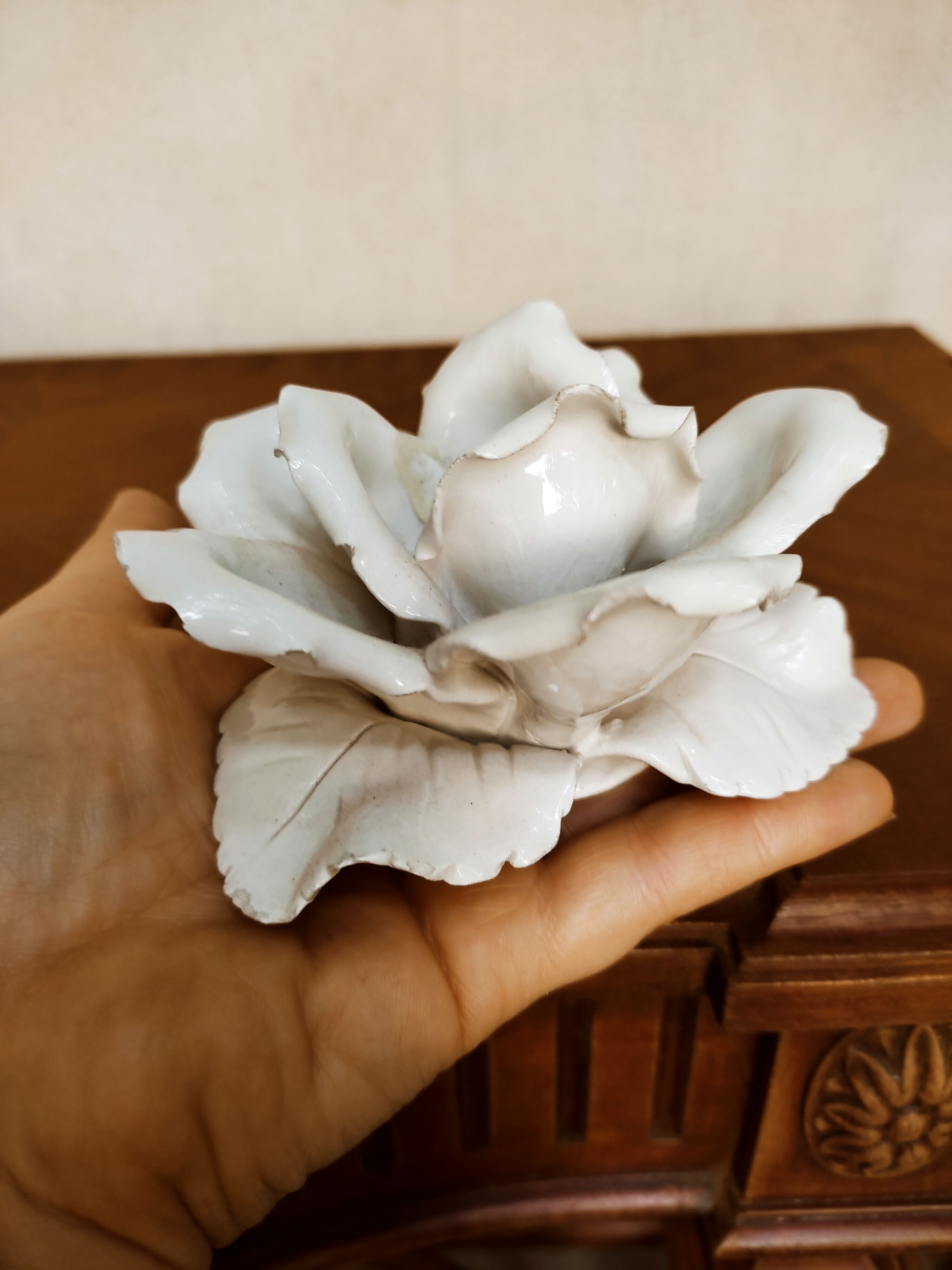 Candlestick pink porcelain shape