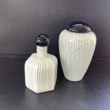 2 vases en verre d’art de Murano Vetriarte signés, Italie 1988