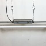 Grey Industrial Hanging Tube Light from Polam Gdansk, 1970s